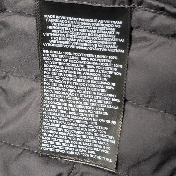 North Face Jacket Mens Medium Black Quilted Thermal Insulation Lightweight - Picture 12 of 15